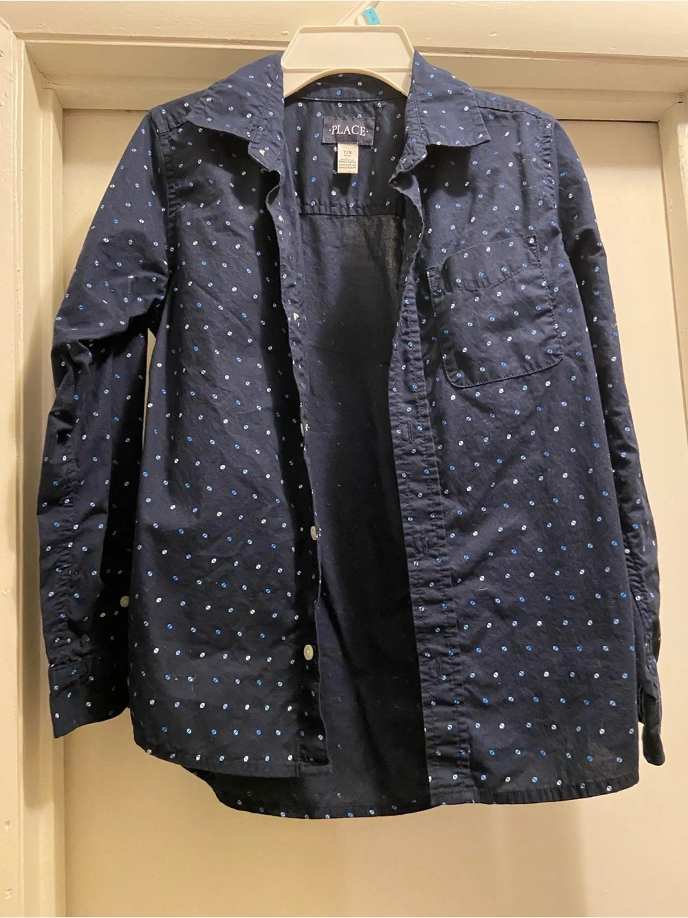 The Children's Place Navy Blue Dot-Print Shirt Jacket